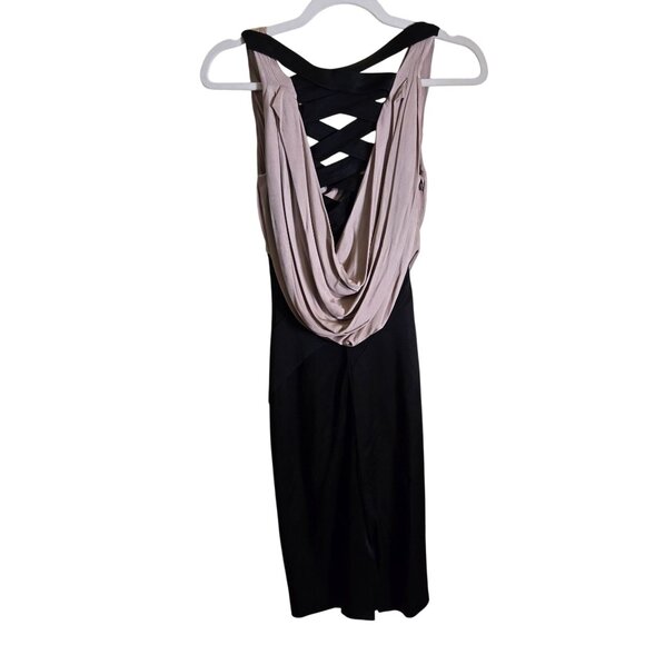 Karen Millen Cowl Front Back Ladder Back Bandage Skirt Designer Dress Size 6 - Picture 3 of 10